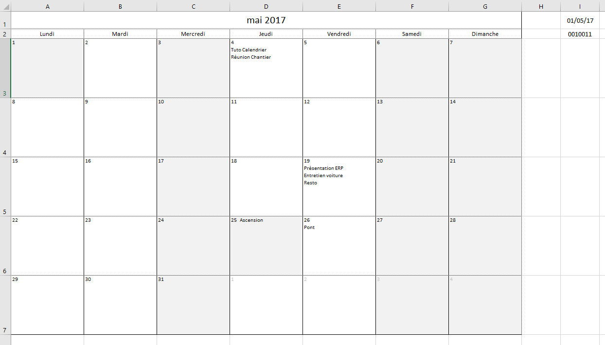 Dvp Excel Calendrier Perpetuel